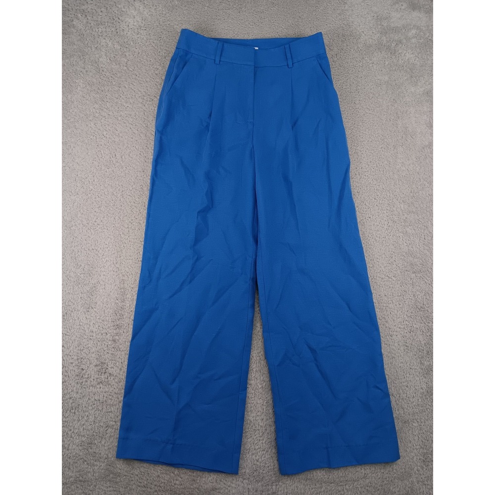 LOFT Pants Women 2 (28x28.5) Blue The Peyton Trouser Linen Blend Wide Leg